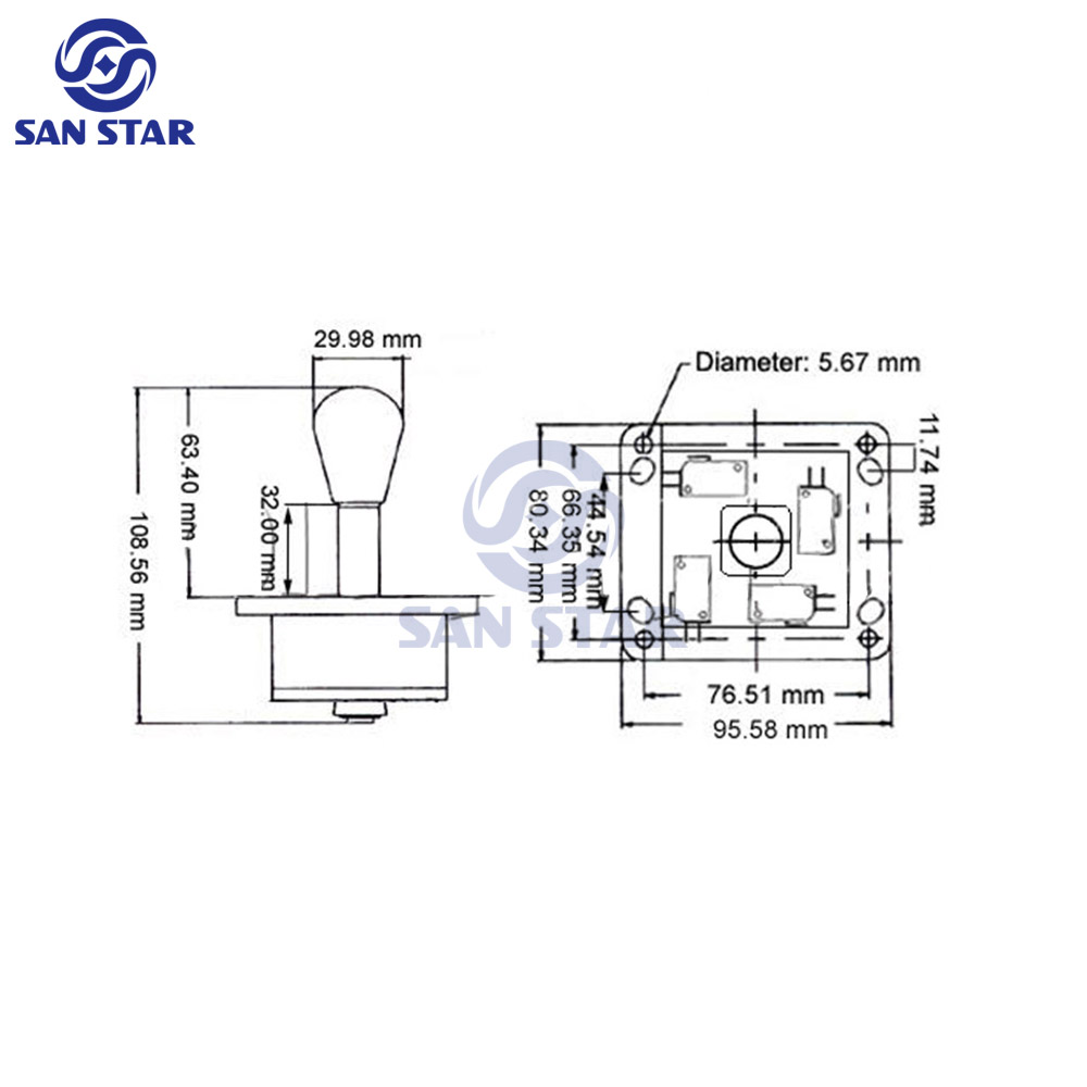Nylon JS20 Plastic 4 mini arca - огляд і ціна Joystick Arcade Parts