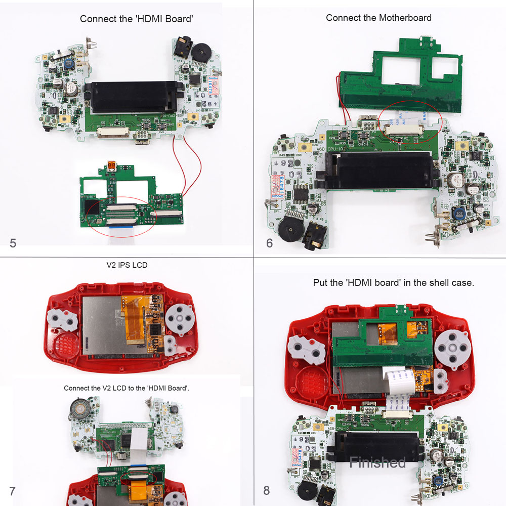 32Pin 40pin HDMI Mod For GBA H - огляд і ціна Arcade Button Pcb